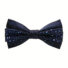 Navy Blue Bow Tie with Blue Crystal Detailing
