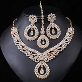 Gold Crystal Bridal Jewelry Set