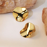 Golden Irregular Statement Earrings – Sculptural Modern Design