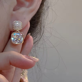 Luxury Double Crystal Drop Earrings