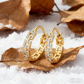 18K Gold Plated Crystal Hoop Earrings