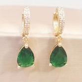 Luxury Emerald Green Teardrop Earrings