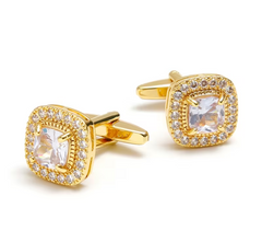 Luxury Golden Square Pavé Cufflinks