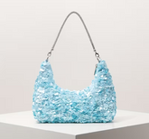 Women's Light Blue Sequin Shoulder Bag