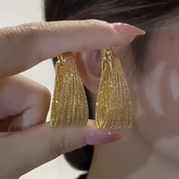 Gold Textured Hoop Earrings