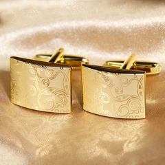 Geometric Pattern Golden Cufflinks