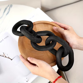 Modern Black Decorative Chain Link Sculpture