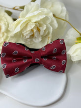 Burgundy Paisley Bow Tie