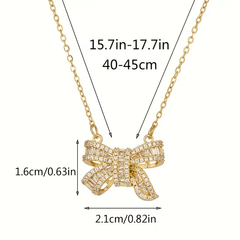 Luxury Rose Jewelry Gift Box Set – Bow Necklace & Earrings