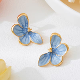 Light Blue Floral Earrings – Soft & Elegant Statement