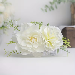 White Floral Bridal Hair Comb