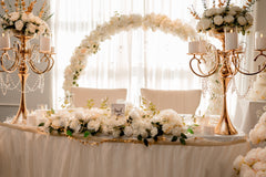 RENTAL - Gold Crystal Wedding Candelabras – Package of 2 - RENTAL