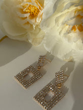 Geometric Crystal Square Drop Earrings