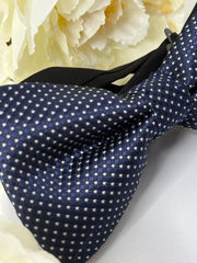 Navy Blue Textured Bow Tie