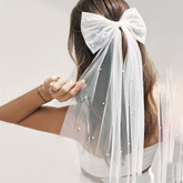 Pearl Bow Bridal Veil – Romantic & Elegant Statement Piece
