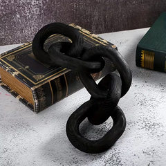 Modern Black Decorative Chain Link Sculpture