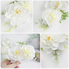 White Floral Bridal Hair Comb