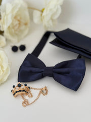 Navy Bow Tie & Accessories Set