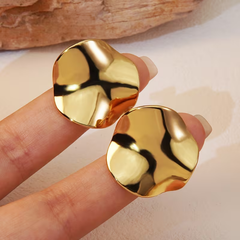 Golden Irregular Statement Earrings – Sculptural Modern Design