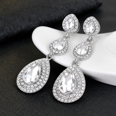 Luxury Triple Teardrop Crystal Earrings