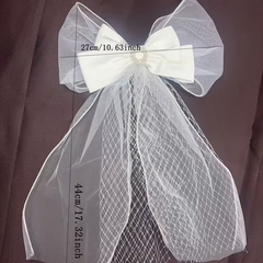 Luxury Crystal Bow Bridal Veil – Elegant Statement Hair Accessory