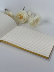 Elegant Wedding Guest Book – Gold Leaf Design