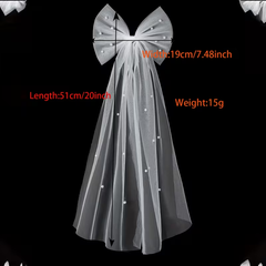 Pearl Bow Bridal Veil – Romantic & Elegant Statement Piece