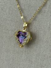 Purple Heart Pendant Necklace