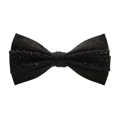 Black Beaded Bow Tie