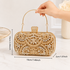 Luxury Gold Crystal Rhinestone Evening Clutch