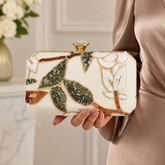 Elegant Floral Sequin Box Clutch