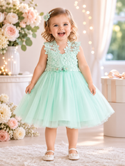 Mint Green Lace Flower Girl Dress