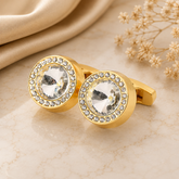 Luxury Gold Crystal Halo Cufflinks