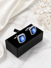 Luxury Blue Square Cufflinks for Men