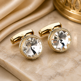 Luxury Golden Crystal Cufflinks for Men