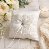 Elegant Ivory Lace Ring Bearer Pillow