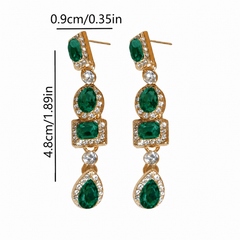 Luxury Emerald Multi-Stone Drop Earrings