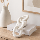 Modern White Decorative Chain Link Sculpture