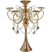 RENTAL - Gold Crystal Wedding Candelabras – Package of 2 - RENTAL