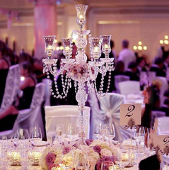 RENTAL - Crystal 5-Arm Candelabra Centerpiece - RENTAL