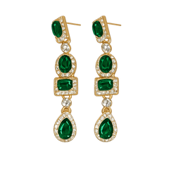 Luxury Emerald Multi-Stone Drop Earrings