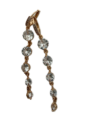 Gold Multi Crystal Drop Earrings
