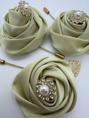 Satin Sage Green Pin Lapel