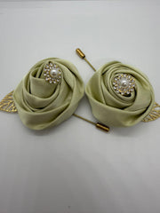 Satin Sage Green Pin Lapel
