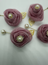 Mauve Pearl & Crystal Lapel Pin