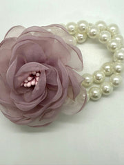 Mauve Bloom Pearl Bracelet Corsage