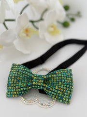 Emerald Rhinestone Luxury Bow Tie