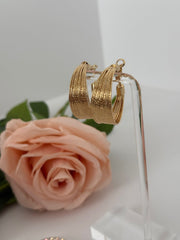 Gold Textured Hoop Earrings