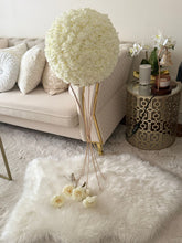 Elegant Ivory Rose Ball Topiary – Wedding & Home Floral Centerpiece