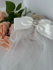 Luxury Crystal Bow Bridal Veil – Elegant Statement Hair Accessory